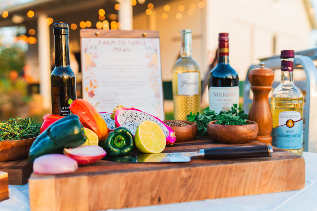 colorful ingredients on board